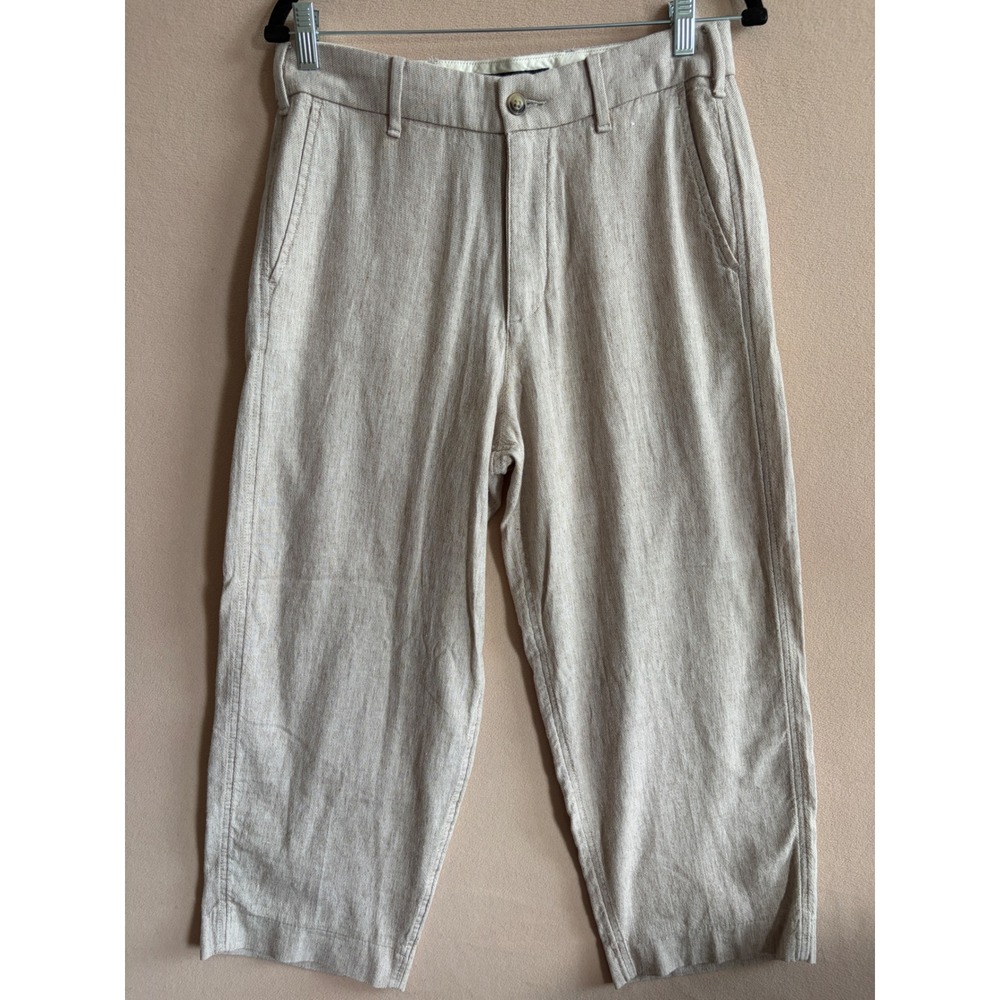 Abercrombie & Fitch Baggy Trouser Women 30x28 (fits 25")Beige Linen Blend NWT